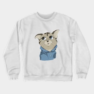 Grey Cat Crewneck Sweatshirt